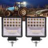 Allextreme EX126Y2 42 LED Fog Light Waterproof Square Led Flood Lamp Offroad Driving Work Light for Bikes Cars and Motorcycle (126W, Yellow & White Light, 2 Pcs)