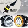 Allextreme EXT4LF2 4 Inch Full Ring Round White LED Fog Light Bumper with Hi/Low Beam Angel Eye Lamp Compatible with Wrangler (30W, 2 Pcs)