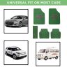 AllExtreme EXMSF05 Front Rear Car Floor Mat 12mm for Universal Cars Anti Slip All Weather Heavy Duty Vehicle Carpet (Set of 5, Green)