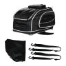 Allextreme EXFTB06 Magnetic Fuel Tank Bag with Night Reflectors & Rain Cover Multi-Pocket Storage Compartments Universal Fit Accessory for All Motorcycles Bike (Black)