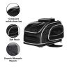 Allextreme EXFTB06 Magnetic Fuel Tank Bag with Night Reflectors & Rain Cover Multi-Pocket Storage Compartments Universal Fit Accessory for All Motorcycles Bike (Black)