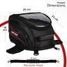 Allextreme EXFTB07 Magnetic Tank Bag for Bike Universal Fit Motorcycle Storage with Rain Cover, Strong Magnets & Multi-Pocket Design Travel Riding Gear for Daily Commute & Touring (15L, Black)