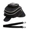 Allextreme EXFTB12 Magnetic Fuel Tank Bag with Night Reflectors & Rain Cover Multi-Pocket Storage Compartments Universal Fit Accessory for All Motorcycles Bike (Black)