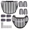 Allextreme EXPVC01 PVC Front Head Light, Tail Light & Indicator Grill Cover Set Compatible With Hero Passion (Black)