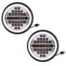 Allextreme EXHN7L2 7 Inch Round White LED Headlight with Hi/Low Beam Amber & White Angel Eye Lamp Compatible with Bullet, Harley Davidson Jeep Wrangler (75W, 2 Pcs)