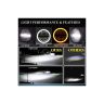 Allextreme EXHN7L1 7 Inch Round White LED Headlight with Hi/Low Beam Amber & White Angel Eye Lamp Compatible with Bullet, Harley Davidson Jeep Wrangler (75W, 1 Pc)