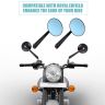 AllExtreme EXSM01B Round Rear View Side Mirrors with Adjustable Rotatable Handlebars Compatible With All Bikes (Black)