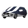 Allextreme D7015 Car Body Cover Compatible with Maruti Suzuki Dzire Custom Fit Dustproof UV Heat Resistant Indoor Outdoor Body Protection (Navy Blue & White)