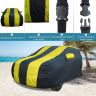 Allextreme D7016 Car Body Cover Compatible with Maruti Suzuki Dzire Custom Fit Dustproof UV Heat Resistant Indoor Outdoor Body Protection (Navy Blue & Yellow)