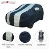 Allextreme HA7005 Car Body Cover Compatible with New Amaze, Old Amaze Custom Fit Dustproof UV Heat Resistant Indoor Outdoor Body Protection (Blue & Silver with Mirror)
