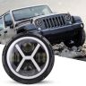 Allextreme EX7I4L2 7 Inch Led Round Headlight with Full Ring Tricolor DRL Angel Eyes & Hi/Low Beam Compatible with, Jeep & Harley Davidson (75W, 2 Pcs)