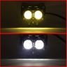 Allextreme EXT20F2 LED Fog Light Spot Beam 20W Projector Lens Heavy Duty Waterproof Driving Lamp for Motorcycle Bike Car SUV (2 Pcs, Yellow & White)
