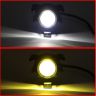 Allextreme EXT30F2 LED Fog Light Spot Beam 20W Projector Lens Heavy Duty Waterproof Driving Lamp for Motorcycle Bike Car SUV (2 Pcs, Yellow & White)