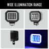 Allextreme EXS30F2 LED Fog Light Spot Beam 20W Projector Lens Heavy Duty Waterproof Driving Lamp for Motorcycle Bike Car SUV (2 Pcs, Blue & White)