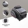 Allextreme EXFTB19 Magnetic Fuel Tank Bag with Rain Cover Multi-Pocket Storage Compartments Universal Fit Accessory for All Motorcycles Bike (Black)