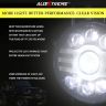 Allextreme EX07HL1 7 Inch Round White LED Headlight with Hi/Low Beam Amber & White Angel Eye Lamp Compatible with Bullet, Harley Davidson Jeep Wrangler (75W, 1 Pc)