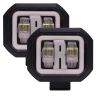 Allextreme EXTC20F2 LED White Fog Light Spot Beam 20W Projector Lens Heavy Duty Waterproof Driving Lamp for Motorcycle Bike Car SUV (2 Pcs, Red & Amber)