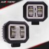 Allextreme EXTC20F2 LED White Fog Light Spot Beam 20W Projector Lens Heavy Duty Waterproof Driving Lamp for Motorcycle Bike Car SUV (2 Pcs, Red & Amber)