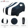 Allextreme HI5005 Car Body Cover Compatible with Hyundai Old i10 Custom Fit Dustproof UV Heat Resistant Indoor Outdoor Body Protection (Navy Blue & White with Mirror)