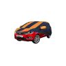 Allextreme TB5003 Car Body Cover Compatible with Tata Bolt Custom Fit Dustproof UV Heat Resistant Indoor Outdoor Body Protection (Navy Blue & Orange with Mirror)