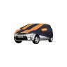 Allextreme NM5003 Car Body Cover Compatible with Nissan Micra Active Custom Fit Dustproof UV Heat Resistant Indoor Outdoor Body Protection (Navy Blue & Orange with Mirror)