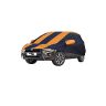 Allextreme TE5003 Car Body Cover Compatible with Toyota Etios Cross Custom Fit Dustproof UV Heat Resistant Indoor Outdoor Body Protection (Navy Blue & Orange with Mirror)