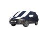 Allextreme TE5005 Car Body Cover Compatible with Toyota Etios Cross Custom Fit Dustproof UV Heat Resistant Indoor Outdoor Body Protection (Navy Blue & White with Mirror)