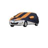 Allextreme HO5003 Car Body Cover Compatible with Hyundai Old i20 Custom Fit Dustproof UV Heat Resistant Indoor Outdoor Body Protection (Navy Blue & Orange with Mirror)