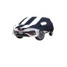 Allextreme TL5005 Car Body Cover Compatible with Toyota Etios Liva Custom Fit Dustproof UV Heat Resistant Indoor Outdoor Body Protection (Navy Blue & White with Mirror)