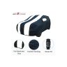 Allextreme DG5005 Car Body Cover Compatible with Datsun Go Custom Fit Dustproof UV Heat Resistant Indoor Outdoor Body Protection (Navy Blue & White with Mirror)