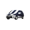 Allextreme NM5005 Car Body Cover Compatible with Nissan Micra Active Custom Fit Dustproof UV Heat Resistant Indoor Outdoor Body Protection (Navy Blue & White with Mirror)