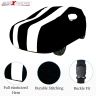 Allextreme FPU5006 Car Body Cover Compatible with Fiat Palio Custom Fit Dustproof UV Heat Resistant Indoor Outdoor Body Protection (Black & White with Mirror)