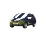 Allextreme RKU5005 Car Body Cover Compatible with Renault KWID Custom Fit Dustproof UV Heat Resistant Indoor Outdoor Body Protection (Navy Blue & White with Mirror)