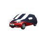 Allextreme TTU5005 Car Body Cover Compatible with Tata Tiago Custom Fit Dustproof UV Heat Resistant Indoor Outdoor Body Protection (Navy Blue & White with Mirror)