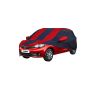 Allextreme TTU5004 Car Body Cover Compatible with Tata Tiago Custom Fit Dustproof UV Heat Resistant Indoor Outdoor Body Protection (Navy Blue & Red with Mirror)
