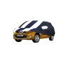 Allextreme NR5005 Car Body Cover Compatible with Nissan Micra Custom Fit Dustproof UV Heat Resistant Indoor Outdoor Body Protection (Navy Blue & White with Mirror)