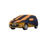 Allextreme NR5003 Car Body Cover Compatible with Nissan Micra Custom Fit Dustproof UV Heat Resistant Indoor Outdoor Body Protection (Navy Blue & Orange with Mirror)