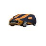 Allextreme MCV5003 Car Body Cover Compatible with Mini cooper Custom Fit Dustproof UV Heat Resistant Indoor Outdoor Body Protection (Navy Blue & Orange with Mirror)