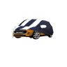 Allextreme MCV5005 Car Body Cover Compatible with Mini cooper Custom Fit Dustproof UV Heat Resistant Indoor Outdoor Body Protection (Navy Blue & White with Mirror)