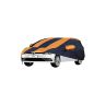 Allextreme VAK5003 Car Body Cover Compatible with Volkswagen Ameo Custom Fit Dustproof UV Heat Resistant Indoor Outdoor Body Protection (Navy Blue & Orange with Mirror)