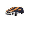 Allextreme MLK5003 Car Body Cover Compatible with Mitsubishi Lancer Custom Fit Dustproof UV Heat Resistant Indoor Outdoor Body Protection (Navy Blue & Orange with Mirror)