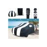 Allextreme CZ5005 Car Body Cover Compatible with City ZX Custom Fit Dustproof UV Heat Resistant Indoor Outdoor Body Protection (Navy Blue & White with Mirror)