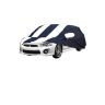 Allextreme MLK5005 Car Body Cover Compatible with Mitsubishi Lancer Custom Fit Dustproof UV Heat Resistant Indoor Outdoor Body Protection (Navy Blue & White with Mirror)