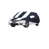 Allextreme CIK5005 Car Body Cover Compatible with City i-VTEC Custom Fit Dustproof UV Heat Resistant Indoor Outdoor Body Protection (Navy Blue & White with Mirror)