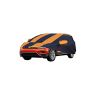 Allextreme VTK5003 Car Body Cover Compatible with Volkswagen Tiguan Custom Fit Dustproof UV Heat Resistant Indoor Outdoor Body Protection (Navy Blue & Orange with Mirror)