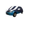 Allextreme MVK5005 Car Body Cover Compatible with Mahindra Verito Custom Fit Dustproof UV Heat Resistant Indoor Outdoor Body Protection (Navy Blue & White with Mirror)