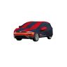 Allextreme VTK5004 Car Body Cover Compatible with Volkswagen Tiguan Custom Fit Dustproof UV Heat Resistant Indoor Outdoor Body Protection (Navy Blue & Red with Mirror)