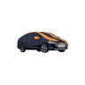 AllExtreme HVK5003 Car Body Cover Compatible with Hyundai Verna Custom Fit Dustproof UV Heat Resistant Indoor Outdoor Body Protection (Navy Blue & Orange with Mirror)