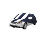 Allextreme TIS5005 Car Body Cover Compatible with Tata Indigo Custom Fit Dustproof UV Heat Resistant Indoor Outdoor Body Protection (Navy Blue & White with Mirror)