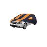 Allextreme TIS5003 Car Body Cover Compatible with Tata Indigo Custom Fit Dustproof UV Heat Resistant Indoor Outdoor Body Protection (Navy Blue & Orange with Mirror)